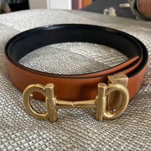 Salvatore Ferragamo Gancini-Buckle Reversible Leather Belt